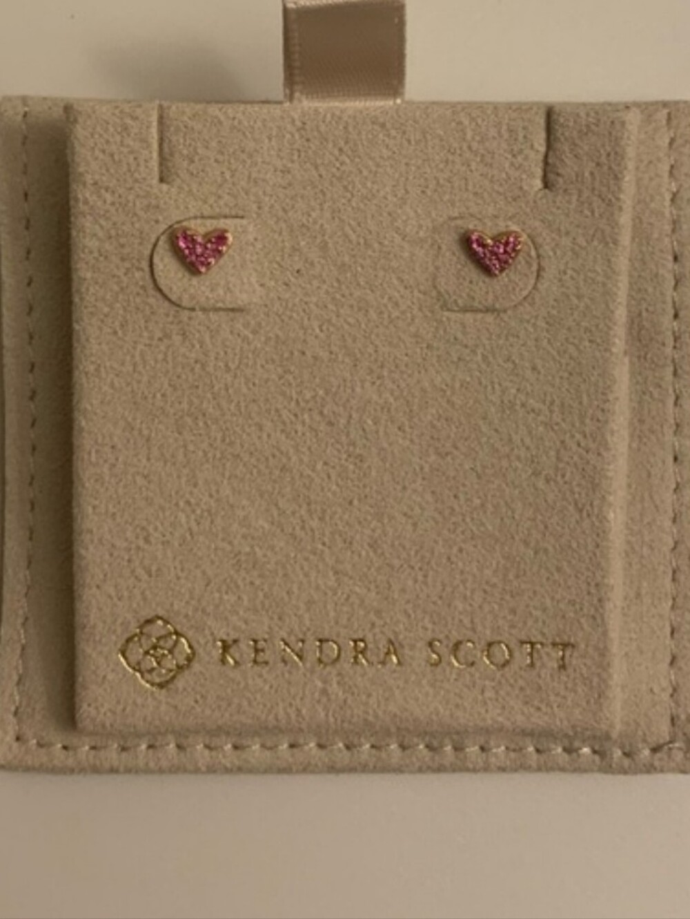 Kendra Scott 14k Solid Rose Gold Pink Sapphire Heart Earrings